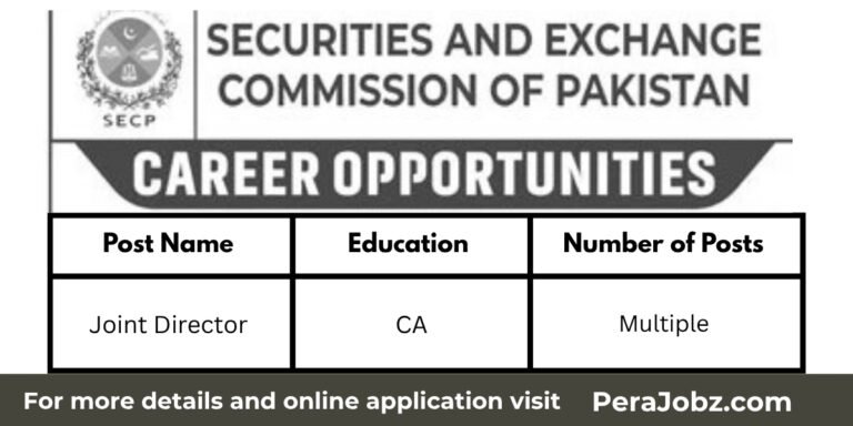 Joint Director Jobs 2025 in SECP