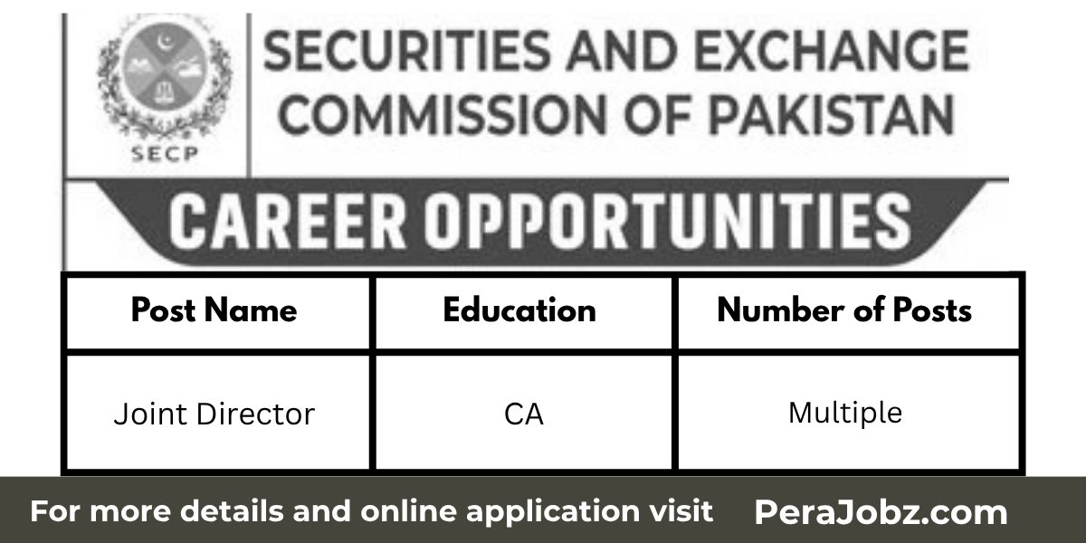 Joint Director Jobs 2025 in SECP