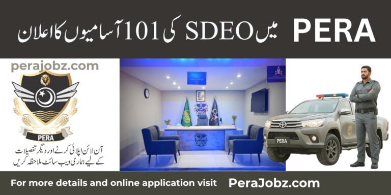 PERA SDEO Jobs 2025 for Sub Divisional Enforcement Officer