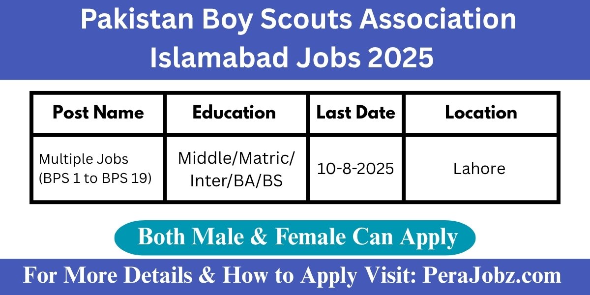 Pakistan Boy Scouts Jobs 2025
