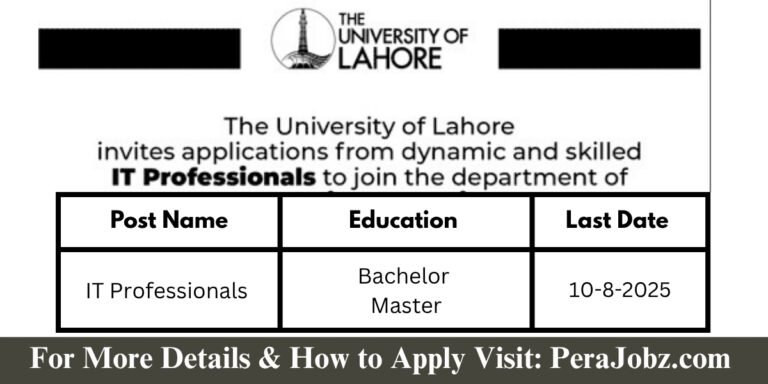 The University of Lahore Jobs 2025