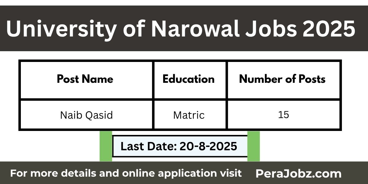 University of Narowal Jobs 2025