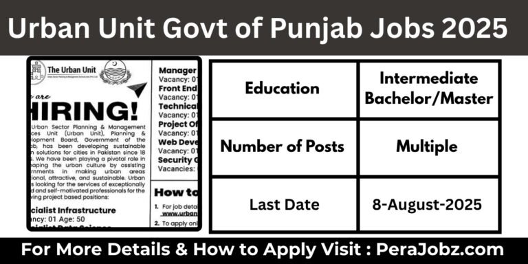 Urban Unit Govt of Punjab Jobs 2025
