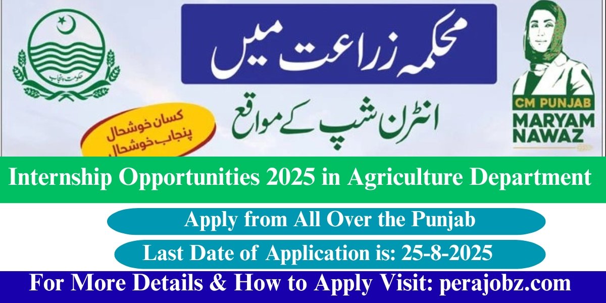Internship Opportunities 2025 in Agriculture Department